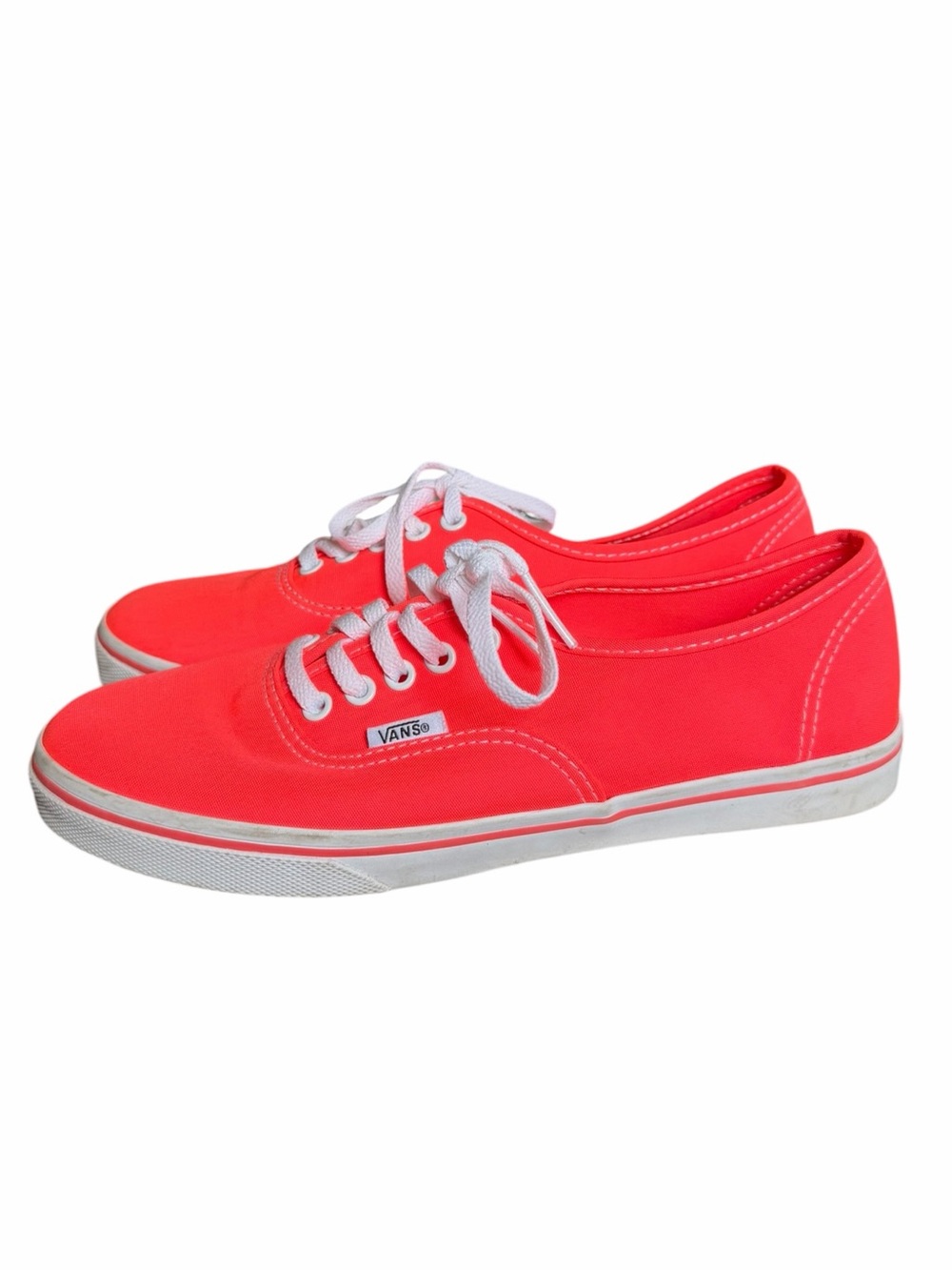 Vans 7/5.5 Neon Coral/Red Low Top Casual Sneakers Classic Skater Y2K
